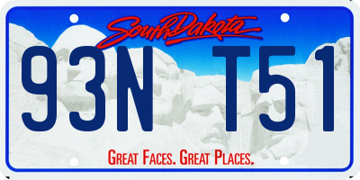 SD license plate 93NT51