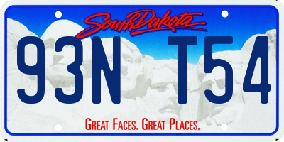 SD license plate 93NT54