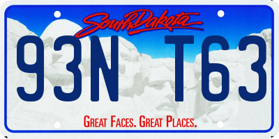 SD license plate 93NT63
