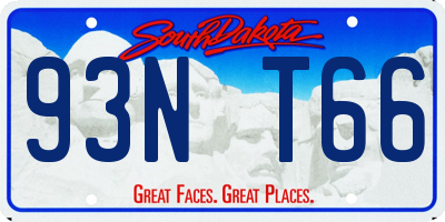 SD license plate 93NT66