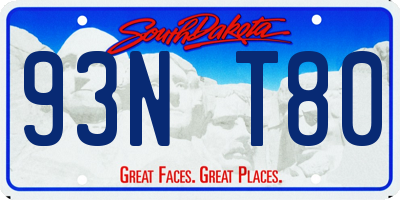 SD license plate 93NT80