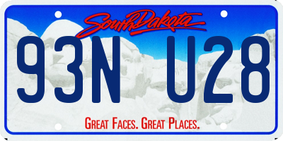 SD license plate 93NU28