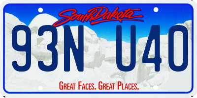 SD license plate 93NU40