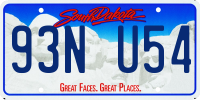SD license plate 93NU54