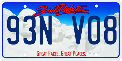 SD license plate 93NV08