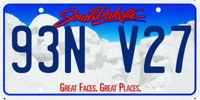 SD license plate 93NV27