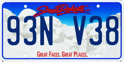 SD license plate 93NV38