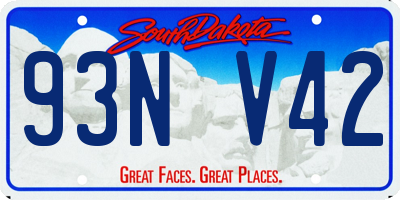 SD license plate 93NV42