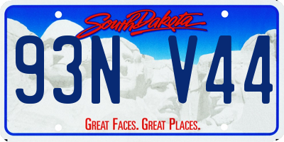 SD license plate 93NV44