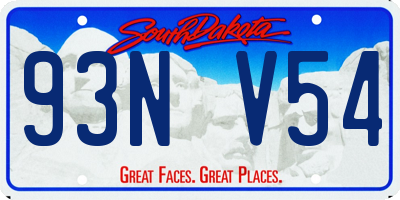 SD license plate 93NV54
