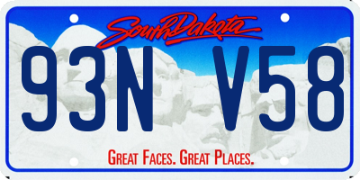 SD license plate 93NV58