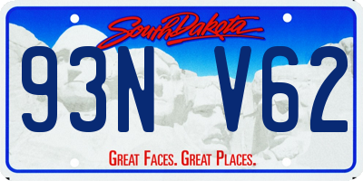 SD license plate 93NV62