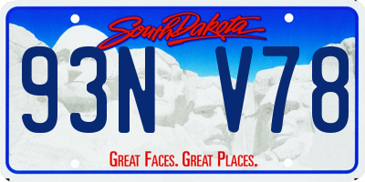SD license plate 93NV78