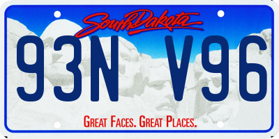 SD license plate 93NV96