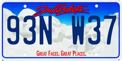 SD license plate 93NW37