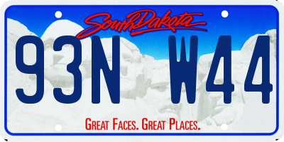 SD license plate 93NW44