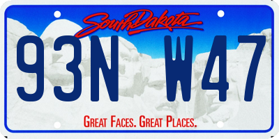 SD license plate 93NW47
