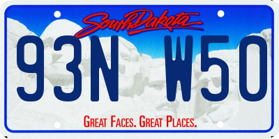 SD license plate 93NW50