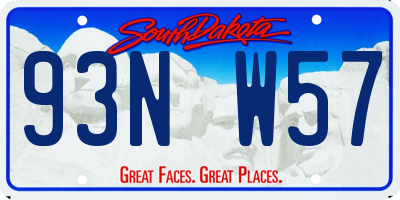 SD license plate 93NW57