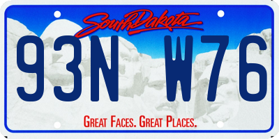 SD license plate 93NW76