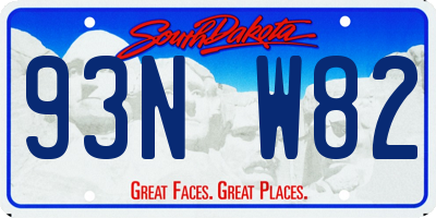 SD license plate 93NW82