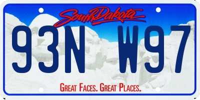 SD license plate 93NW97