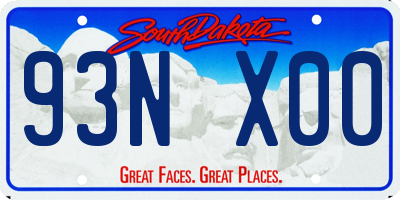 SD license plate 93NX00
