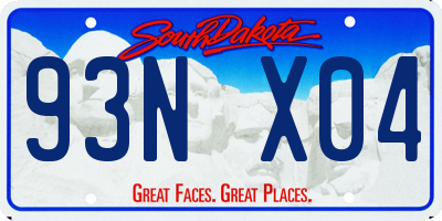 SD license plate 93NX04