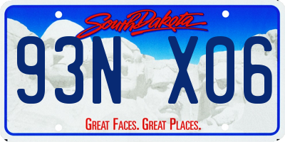 SD license plate 93NX06