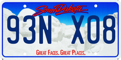SD license plate 93NX08