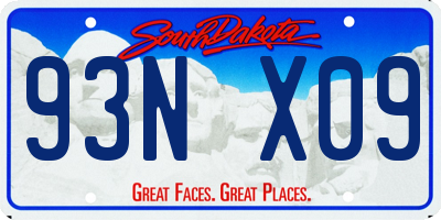 SD license plate 93NX09