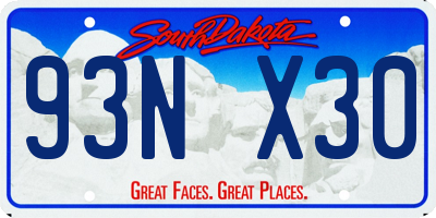 SD license plate 93NX30