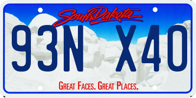 SD license plate 93NX40