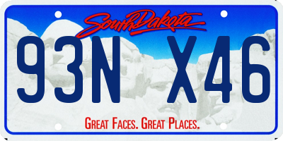 SD license plate 93NX46
