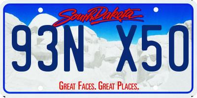 SD license plate 93NX50