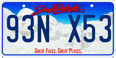 SD license plate 93NX53