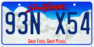 SD license plate 93NX54