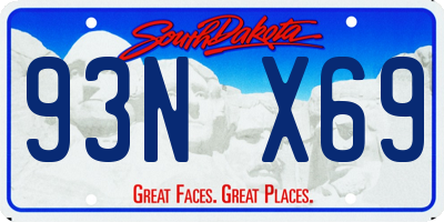 SD license plate 93NX69