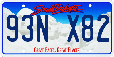 SD license plate 93NX82