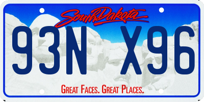 SD license plate 93NX96