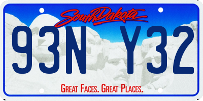 SD license plate 93NY32
