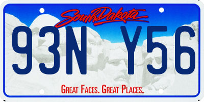 SD license plate 93NY56
