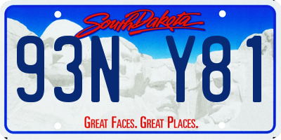 SD license plate 93NY81