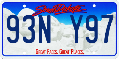 SD license plate 93NY97