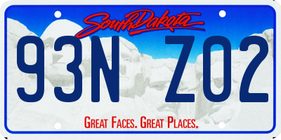 SD license plate 93NZ02