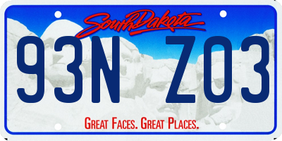 SD license plate 93NZ03