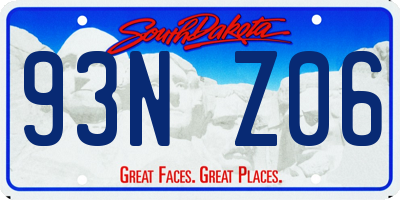 SD license plate 93NZ06