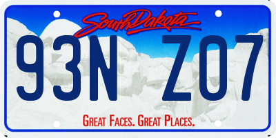 SD license plate 93NZ07