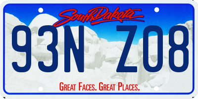 SD license plate 93NZ08