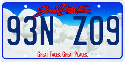 SD license plate 93NZ09